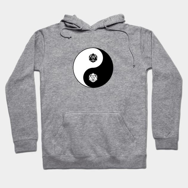 Yin Yang D&D Dungeons and Dragons Dice d20 Hoodie by natural20shirts